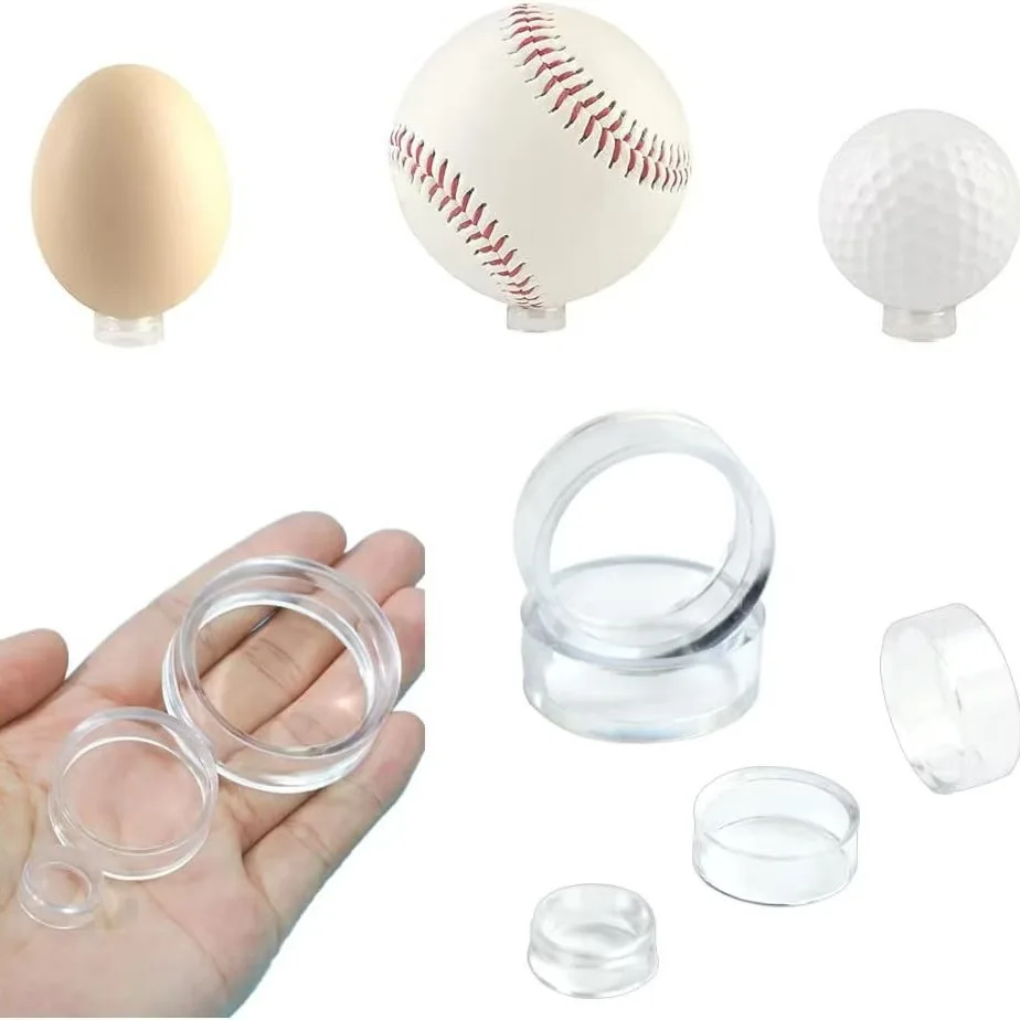 Transparent Round Display Base Holder, Acrylic Ring Storage Stand for Golf Ball, Baseball, Egg Collectible Decor