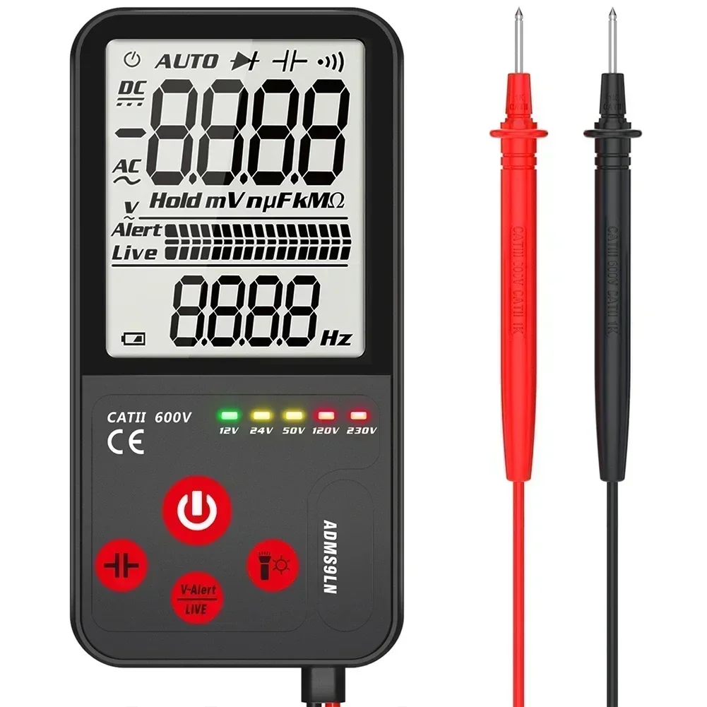 1PC ADMS9LN Handheld Digital Multimeter  Extra Large 3-Line Display Fully Automatic Range Multifunctional Electrical Tester