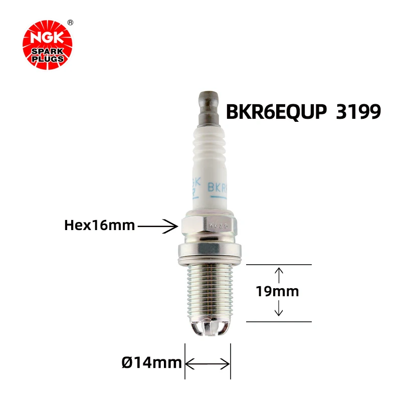 NGK Automotive Single Platinum Spark Plug BKR6EQUP 3199 is suitable for A8 Porsche Bentley(4PCS)