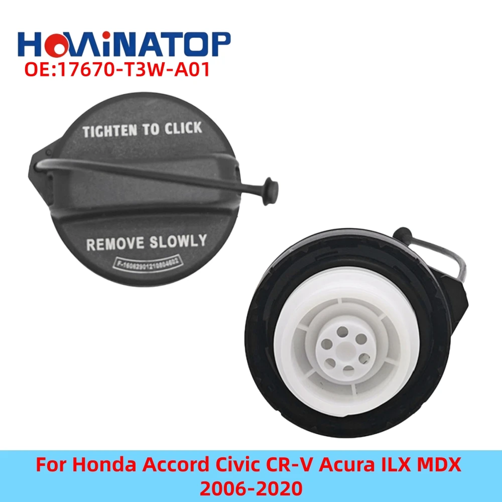 HOWINATOP 17670-T3W-A01 Tapa de Tanque de Combustible con Correa Antipérdida para Honda Accord Civic CR-V Acura ILX MDX 2006-2020 Reemplazo OEM