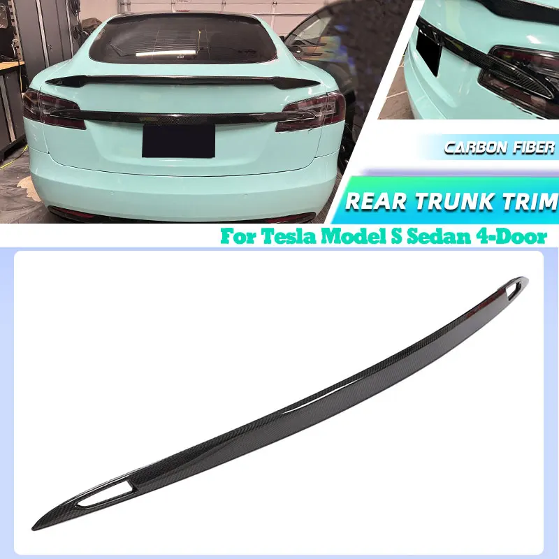 

Carbon Fiber Car Rear Trunk Spoiler Wings Trim for Tesla Model S 70D 85D 90D P100D Sedan 4-Door 2016-2023 Rear Boot Lid Wing Lip