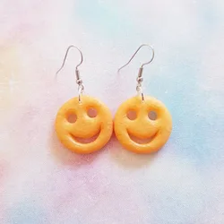 Smiley Faces Drop Earrings quirky lightweight earrings nickel free childhood potato based snack Earrings