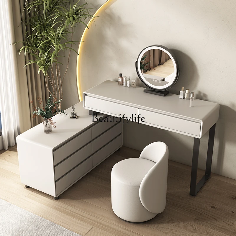 Italian minimalist dresser integrated small apartment bedroom makeup table