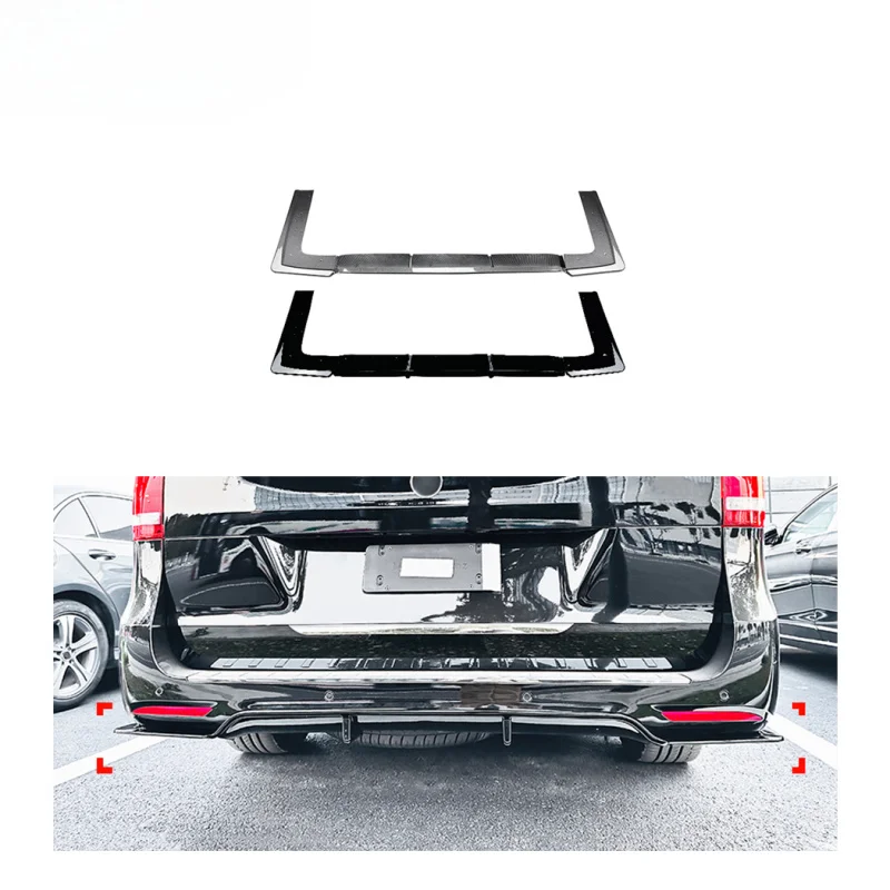 

Подходит для AMP-Z, черный разветвитель из углеродного волокна W447, диффузор заднего бампера для Benz V Class W447 2018-2023, автомобильный Acce