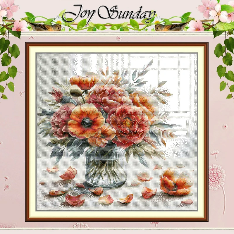 

Autumn Vase Flower Patterns Counted Cross Stitch Set DIY 11CT 14CT 16CT Stamped DMC Cross-stitch Kit Embroidery Needlework Craft