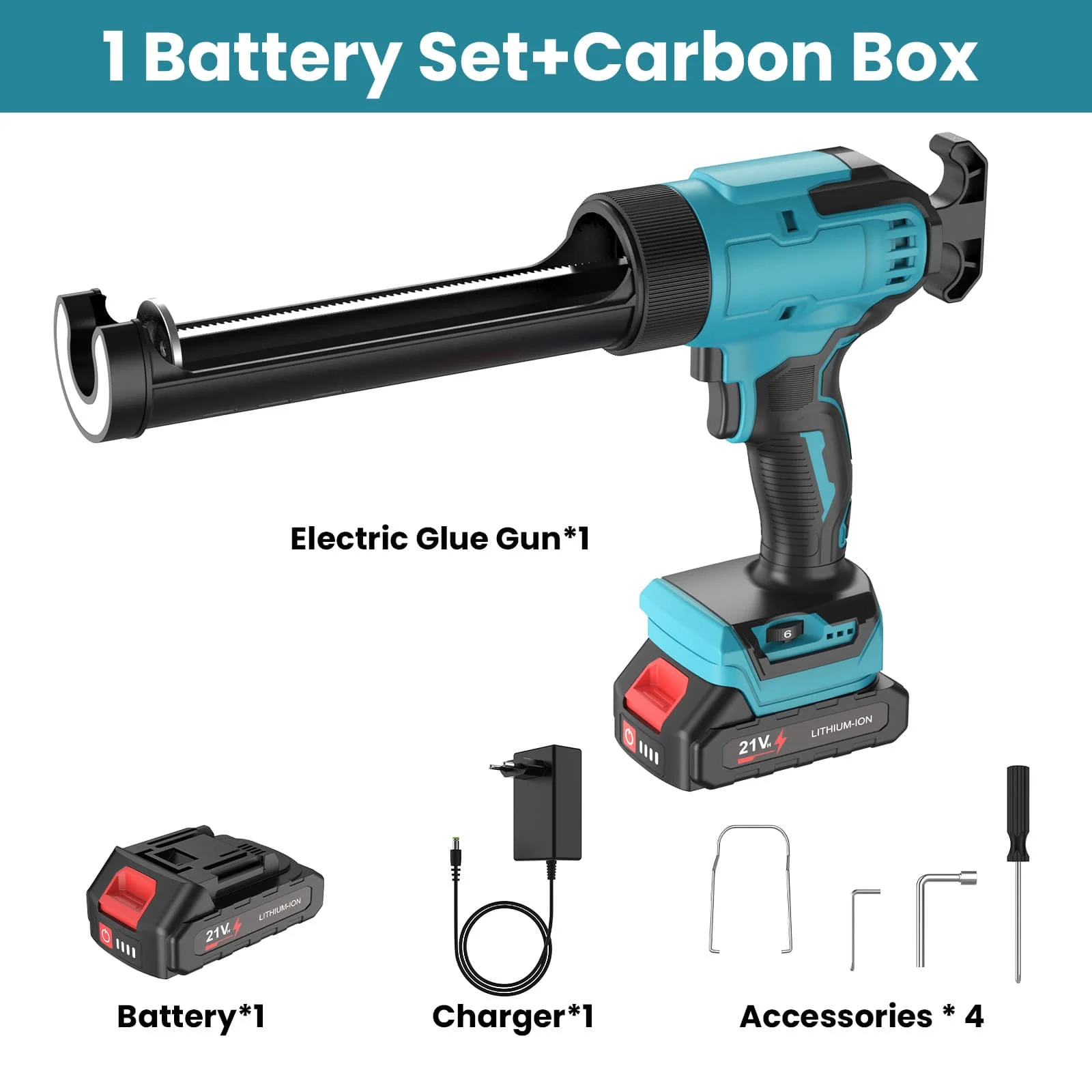 Elektrische kitpistool 6 snelheden LED Cement Glaslijm Kleefmiddel Afdichtmiddel Gereedschap Draadloze Glue Gun voor Makita 18V accu
