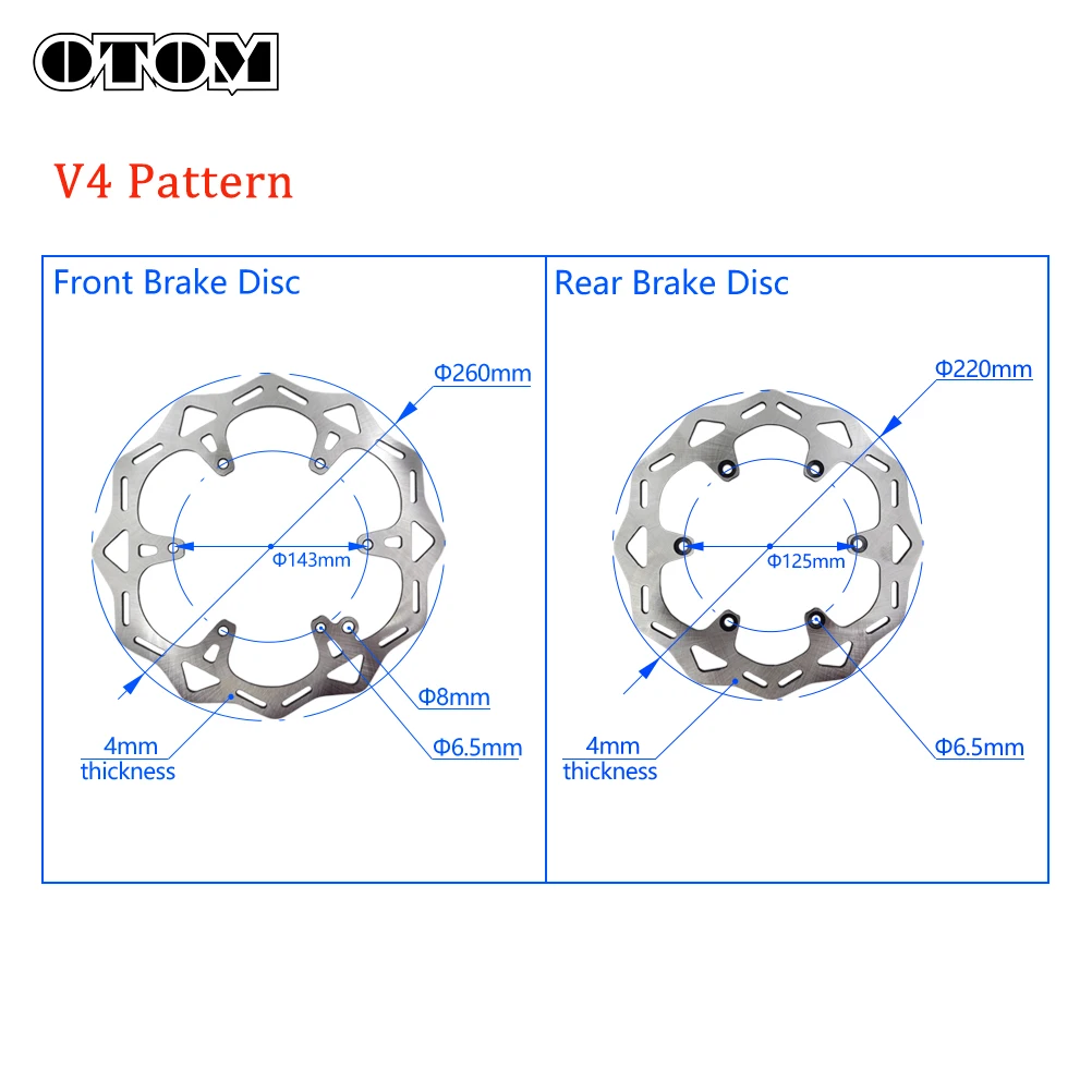 OTOM Front & Rear Brake Disc Rotor Set For KTM HUSQVARNA GASGAS EXC EXCF SX TE FE TX EX EC 1994-2022 V4 V5 V6 Patter Brake Disks