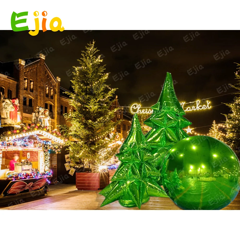 Giant Red/Green/Silver Reflective Mirror Ball PVC Inflatable Mirror Ball Sphere/Disco Ball Mirror Ball For Christmas Decoration