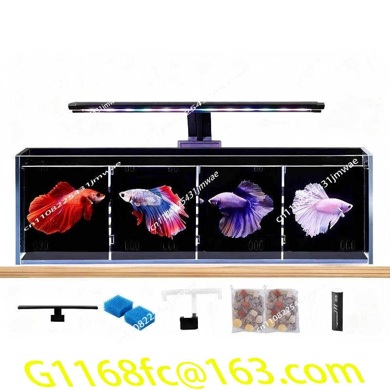 Backfilter Ultra White Tank Glass Multi Grid Isolation No Water Change Living Room Small Ecological Fish Tank