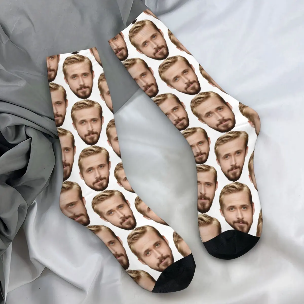 Ryan Gosling Face Sexy Glasses Stockings Men Actor Socks Warm Soft Modern Socks Winter Outdoor Anti-Slip Custom Socks Gift