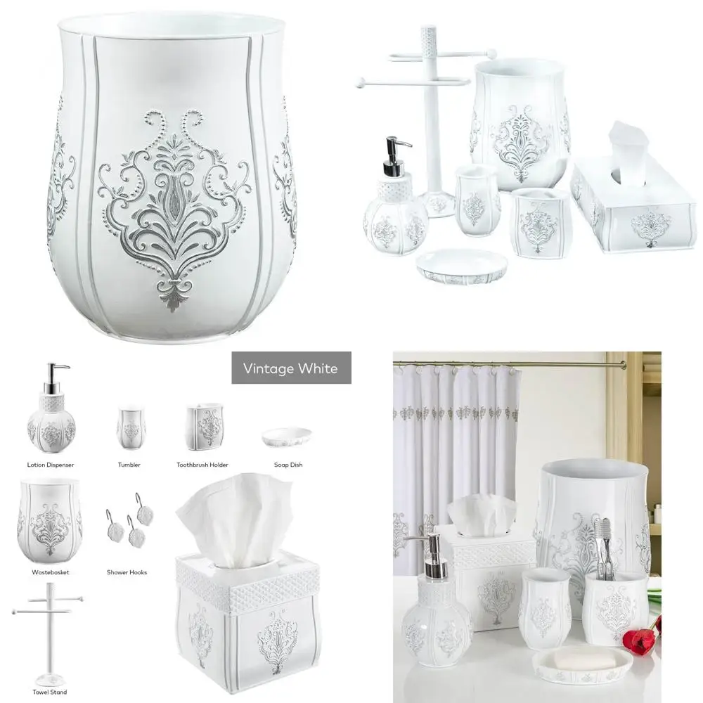 Weißer kleiner Badezimmer-Mülleimer im Vintage-Stil, 1,58 Gallonen/6 l, Abfallkorb – langlebiger Mülleimer für platzsparende Badezimmeraufbewahrung