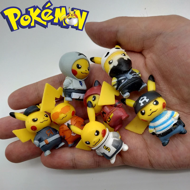 10pcs/set Pikachued Mini Figures Pvc Action Figures Cartoon Super Mini Ninja Pikachu Series Children\'s Toys Christmas Gift