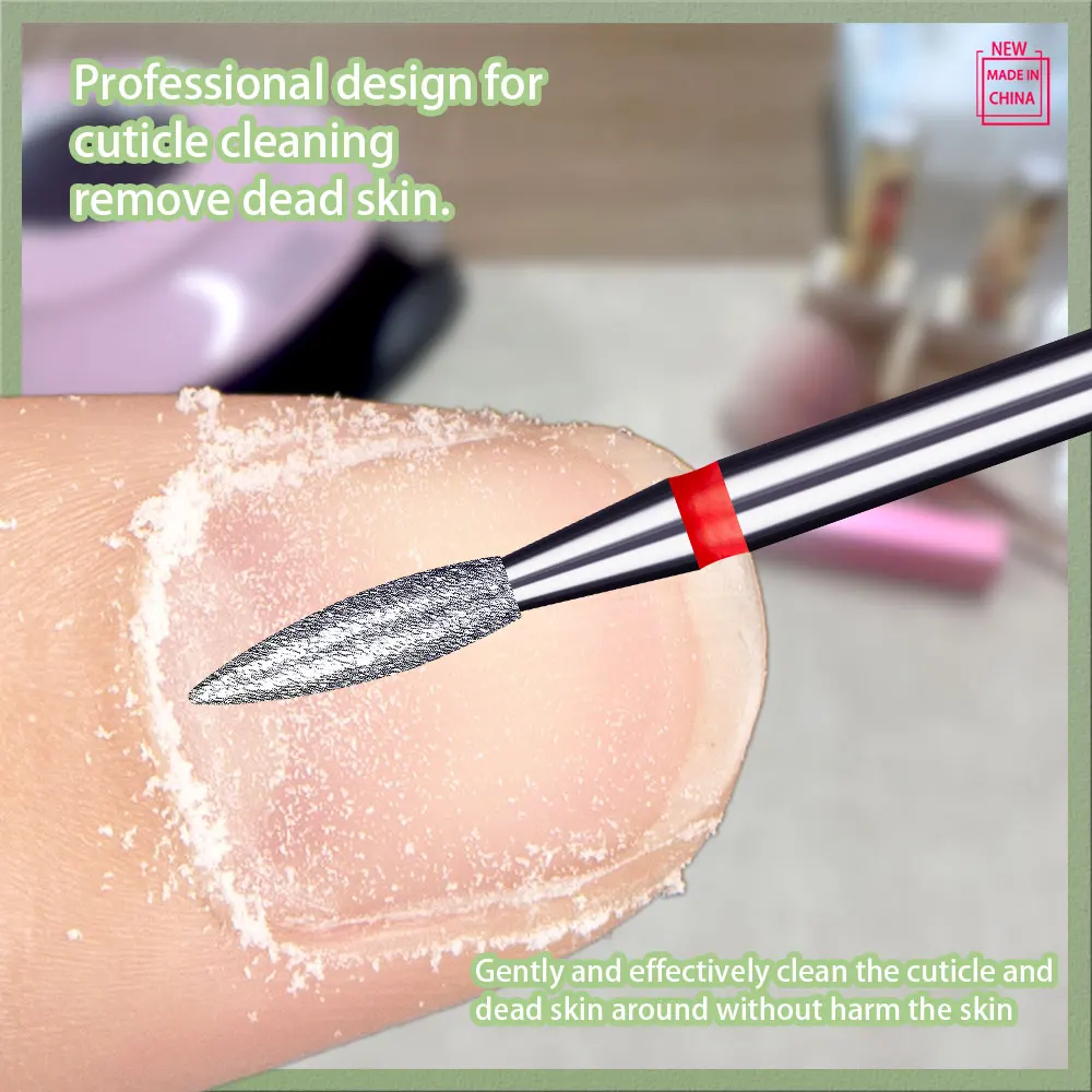6 pçs/set diamante prego broca manicure rebarba cutícula pele morta limpa fresas elétricas manicure broca acessório