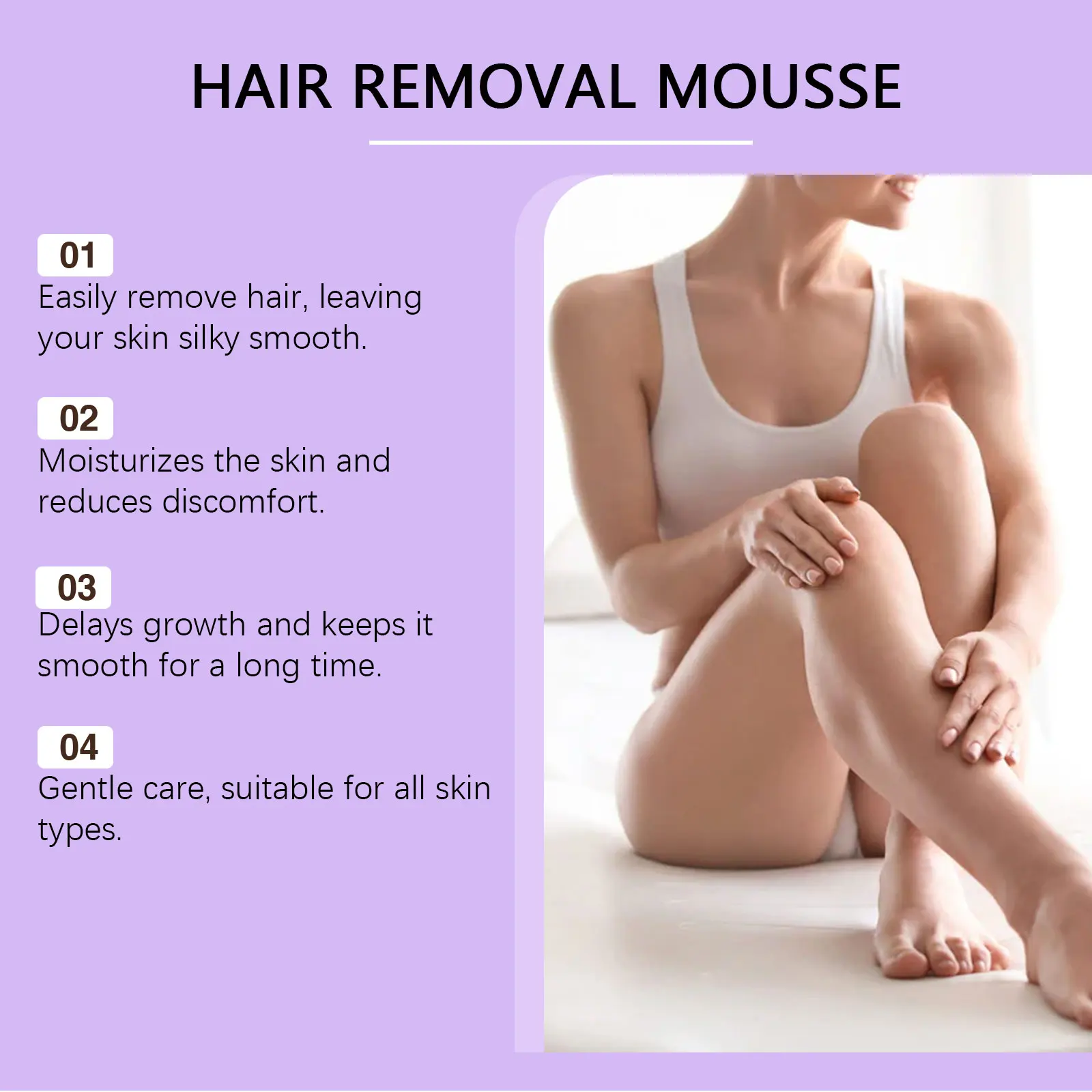Hair Removal Mousse For Sensitive Skin Safety Women & Men Fast-Acting Gentle Depilatory Underarm Body Painless Hair Removal Set