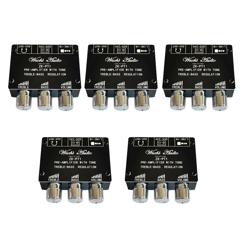 5X Bluetooth 5.0 Decoder Board Dual Channel Stereo Low Noise High And Low Tone Pre-Module Amplifier Board ZK-PT1