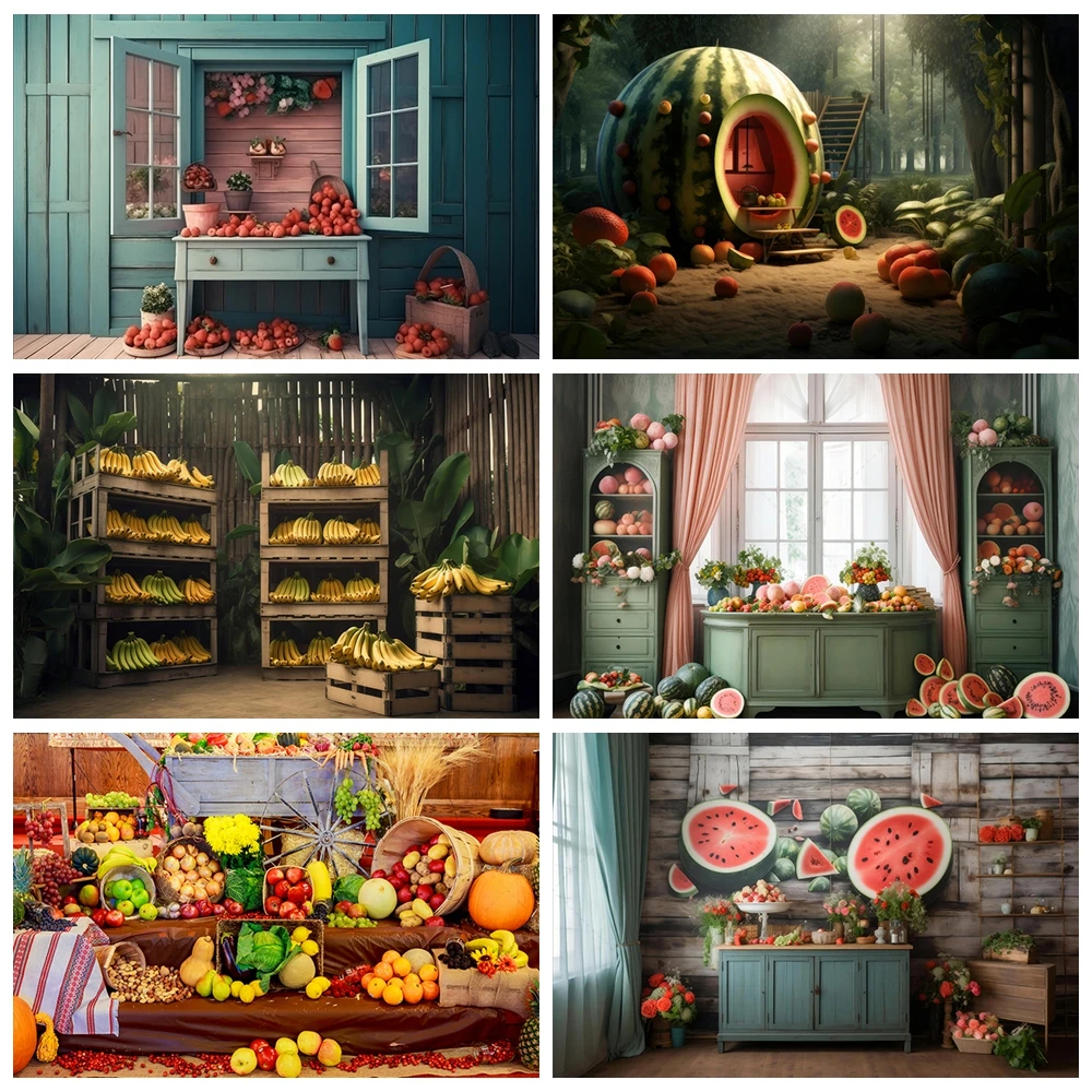 

Summer Fruit Photography Backdrop Watermelon Cake Table Background Kid Birthday Party Photo Shoot Baby Shower Decor Supplies