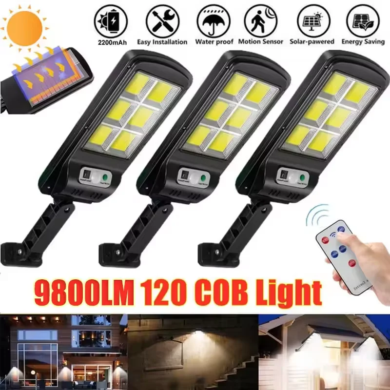 

High Powerful 120LED Solar Lights Outdoor Super Bright Outdoor Solar Lights Waterproof External Solar Lamp Wall Lantern Garden