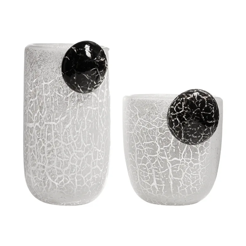 

White cracked glazed flower ware Modern sales department Living room Coffee table Restaurant entrance Flower arrangement vase