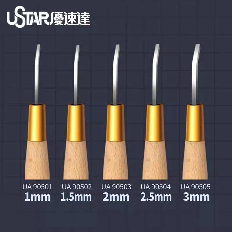 Ustar 90501 Model GK Concealed Angle Engraving Flat Blade Knife Scale Military Kit Anime Resin SciFi DIY Building Tool