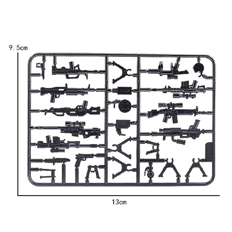 Armas militares modernas para crianças, figuras peças, armas, bloco Moc, swat, acessórios policiais, Kits de construção compatíveis, brinquedos educativos