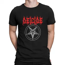 Men Pentagram Death Metal T Shirt Deicide Tops Unique Short Sleeve Crewneck Tees Graphic Printed T-Shirts