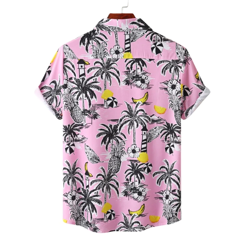 Bedrukte Shirts En Blouses T-Shirts Voor Mannen Shirt Tiki Man T-Shirt Heren Strand Koreaanse Populaire Kleding Hawaiian Korte Mouw Heren