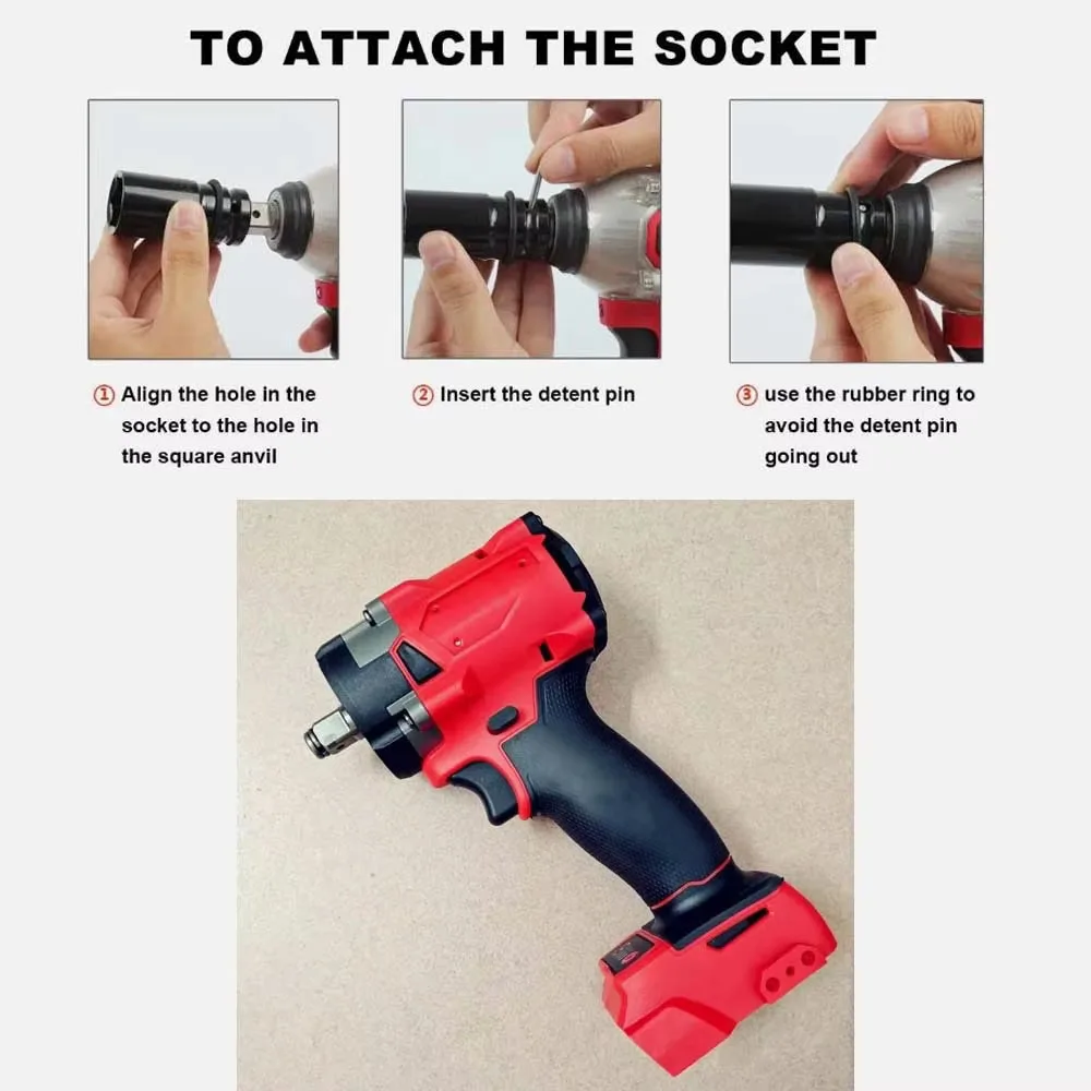 500N.m 1/2" Brushless 4 Gears Cordless Impact Wrench for Milwaukee 18V Battery Electric Driver Screwdriver Car Truck Repair/Home DIY/Renovation Team Power Tools view 4
