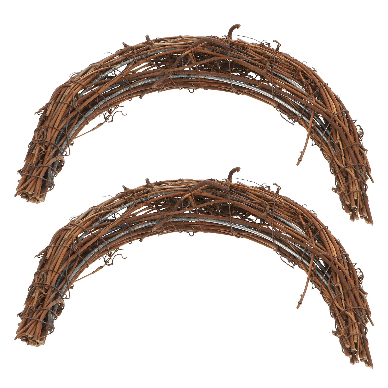

2 Pcs Rattan Wreath Ring Garland Craft DIY Decoration 20cm Natural Vine Circle Home Festive Party Wall Door Accessories