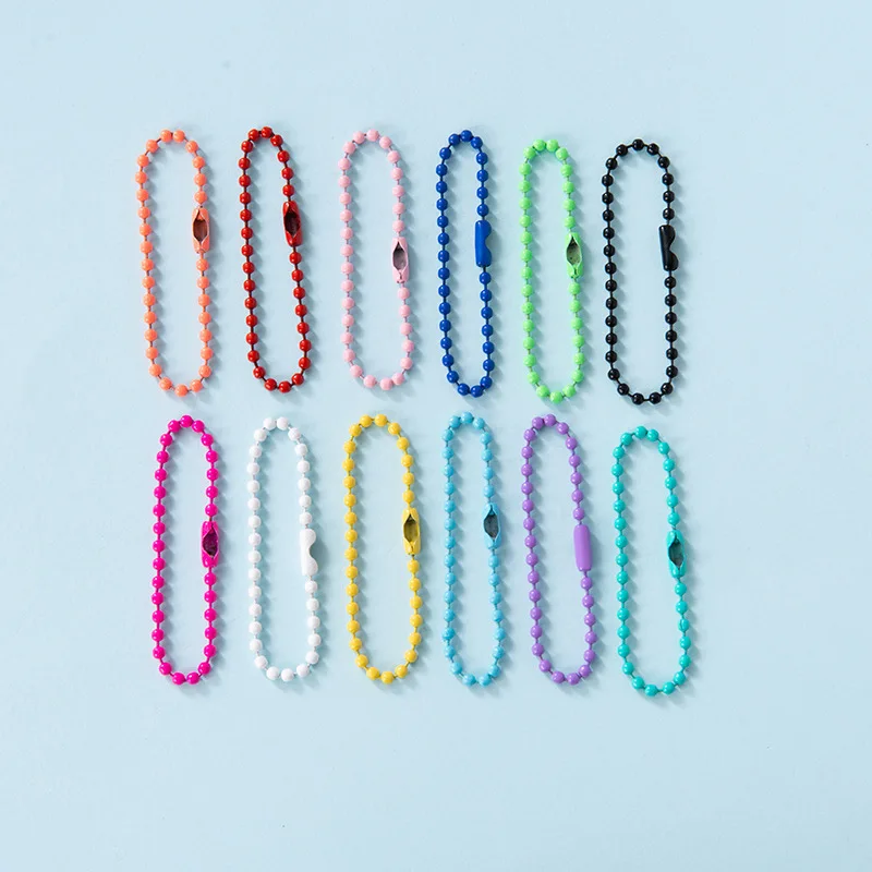 10-50pcs/lot Ball Bead Chains Fits Key Chain/Dolls/Label Hand Tag Connector DIY Bracelet Jewelry Making Accessorise 12CM 2.4mm