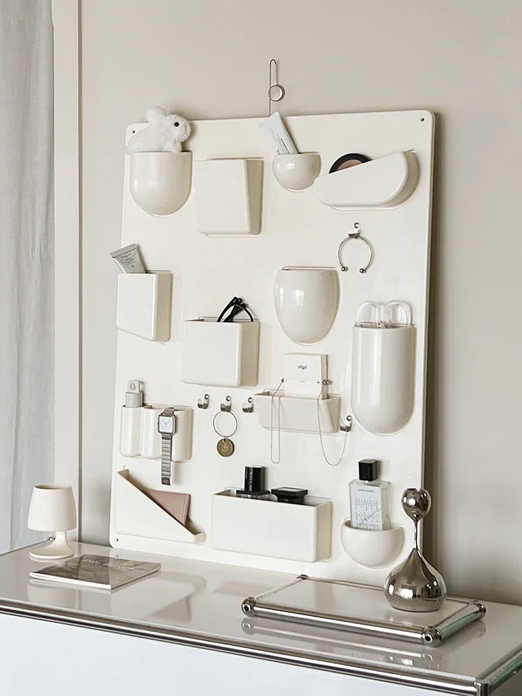 Wall shelves, wall hangings, wall storage shelves, dangling hooks, Nordic cream ideas