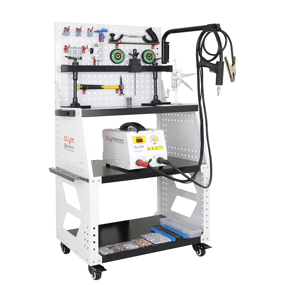 15DN Auto Vehicle Body Repair Equipment Spot Welder Dent Puller Machine With Big Trolley For Aluminum Car Body Collision Repair