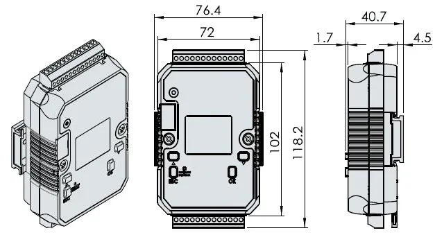 4DI 4AI(0/4-20mA oder 2PT100),2DO,2AO(0/4-20mA) (WIFI-Kommunikation)(A-5290D)