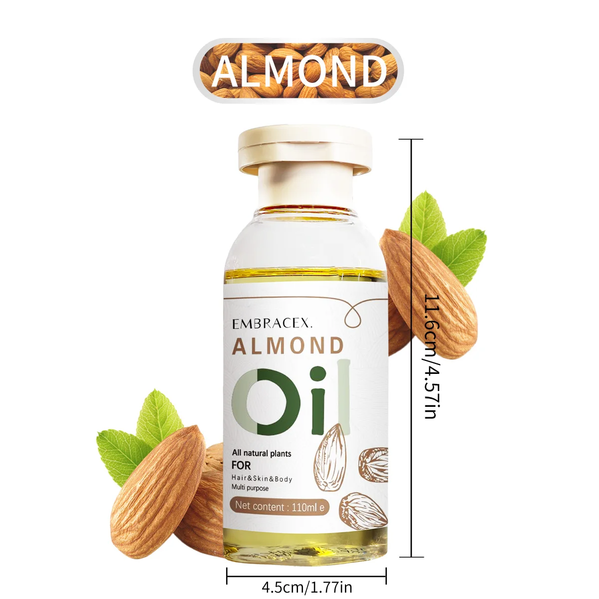 110 مللي زيت اللوز زيوت الناقل اللوز تدليك وزيت حامل زيت الجسم مرطب طبيعي وغير معطر للبشرة ، هدية الشعر لصديق #6