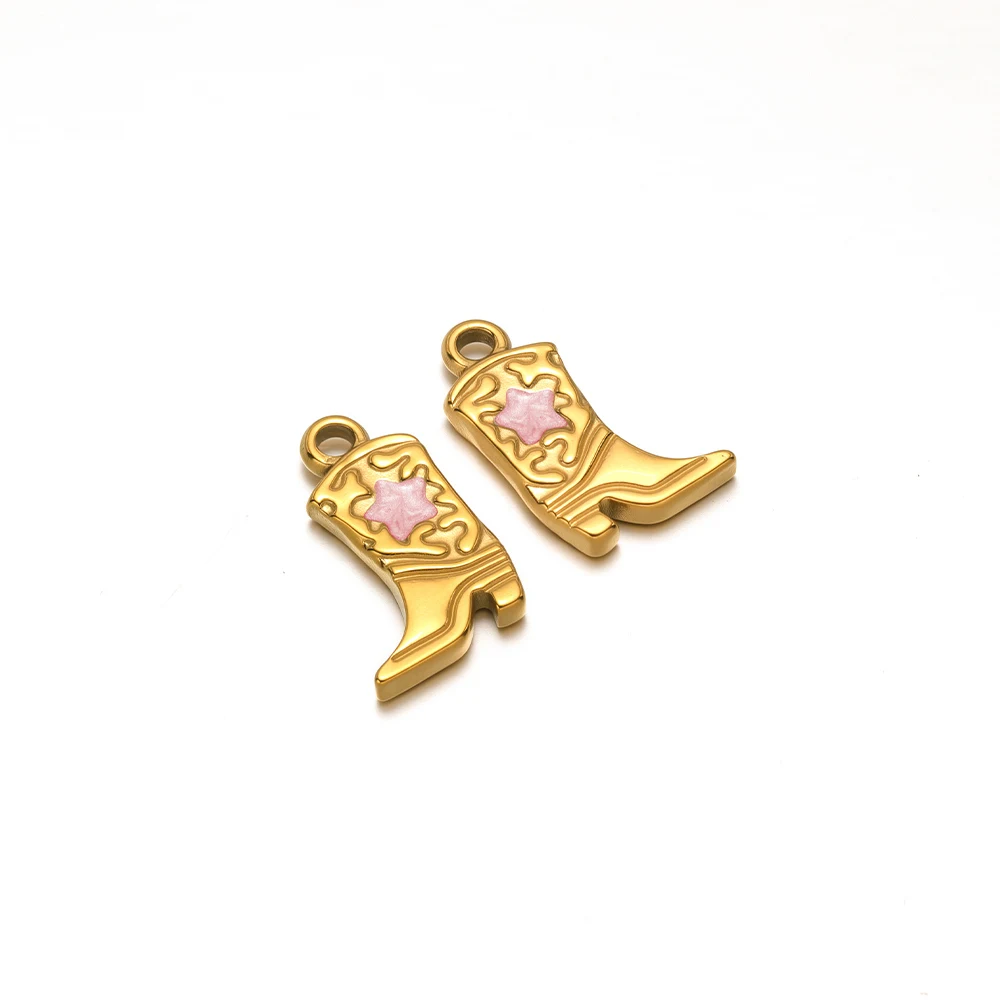

5Pcs Stainless Steel Gold Martin Boot Shoes Charms Earrings Pendants for DIY Trendy Jewelry Making Necklace Bracelet Decoration