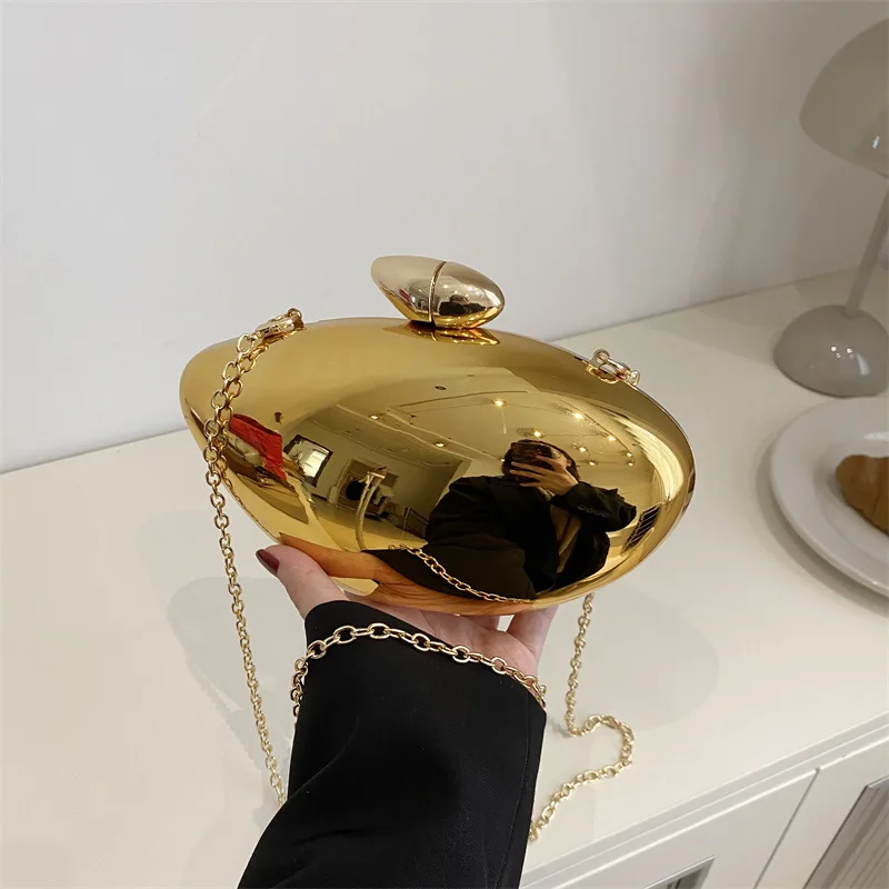 

Women's bag mango shaped acrylic bag famous chain crossbody box women dinner bag