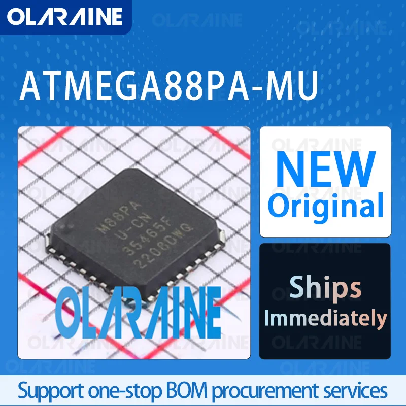 

1/5/10Pcs ATMEGA88PA-MU QFN-32 original ic chip 8-bit microcontroller RoHS Core AVR Program memory 8 kB Voltage 5.5 V
