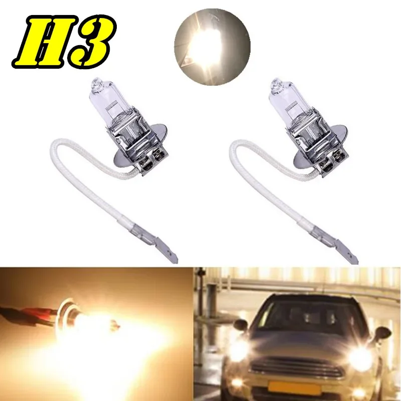 

2 PCS H3 Halogen Bulb 55W Car Head Lamp Light 12V Car Styling Car Light Source Parking 3200K Replacement Bulbs