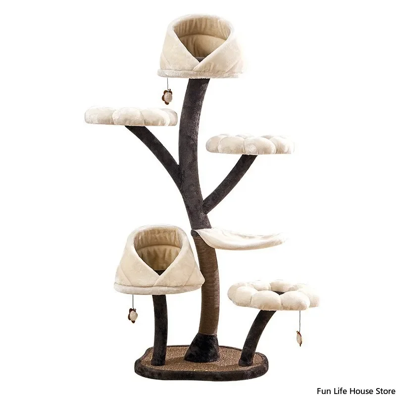 Creative Flower-shaped Climbing Frame for Medium and Large Cats, Including Cat Nest and Scratching Post, Household Pet Supplies