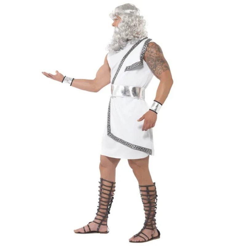 

New Halloween Ancient Greek Mythology Olympus Zeus Hera Costume Toga God Goddess Outfit Cosplay Ancient Egypt Cleopatra Costume