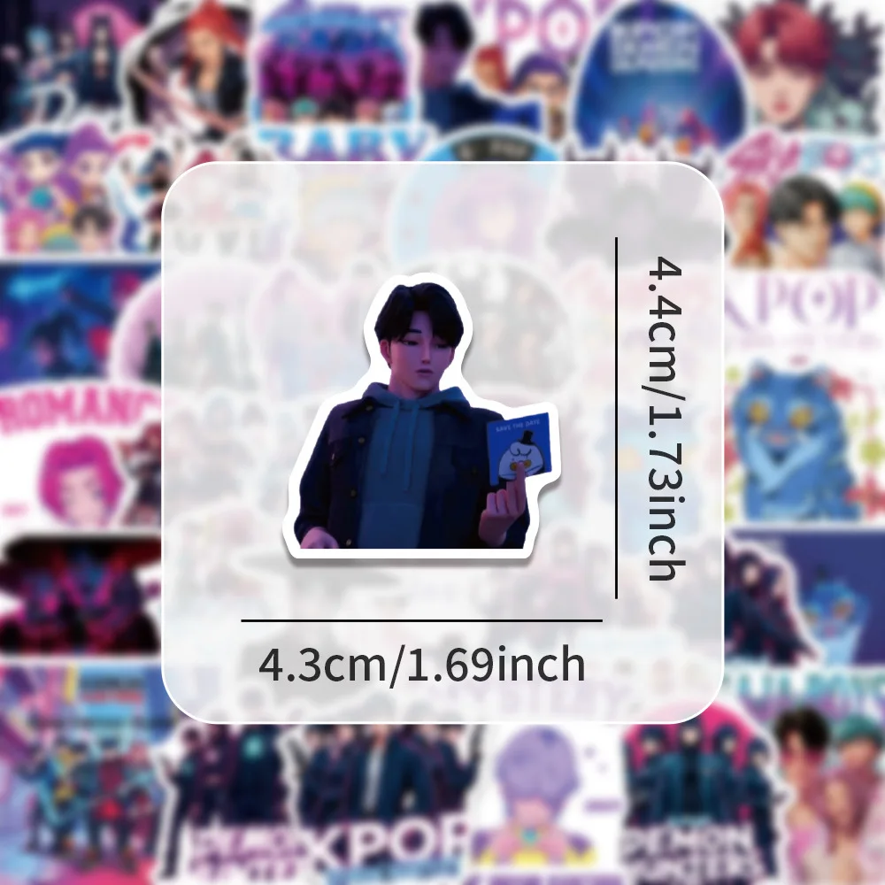 50pcs KPop Demon Hunters Saja Boys Stickers Derpy Tiger Collection Waterproof Vinyl Decals for DIY Water Bottle Laptop Skateboar