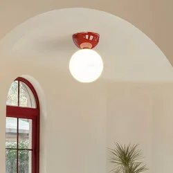 Bauhaus Dome Ceiling Lamp Corridor Medieval Cloakroom Ceiling Light Simple Cream Series Home Decoration Balcony Entrance Lamp
