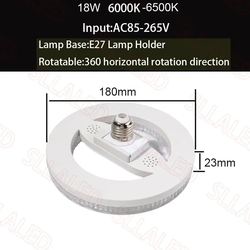 Imagem -02 - Lâmpadas Led de Alto Brilho para Sala de Estar Lâmpadas de Teto E27 Lamp Base 6500k 18w 24w