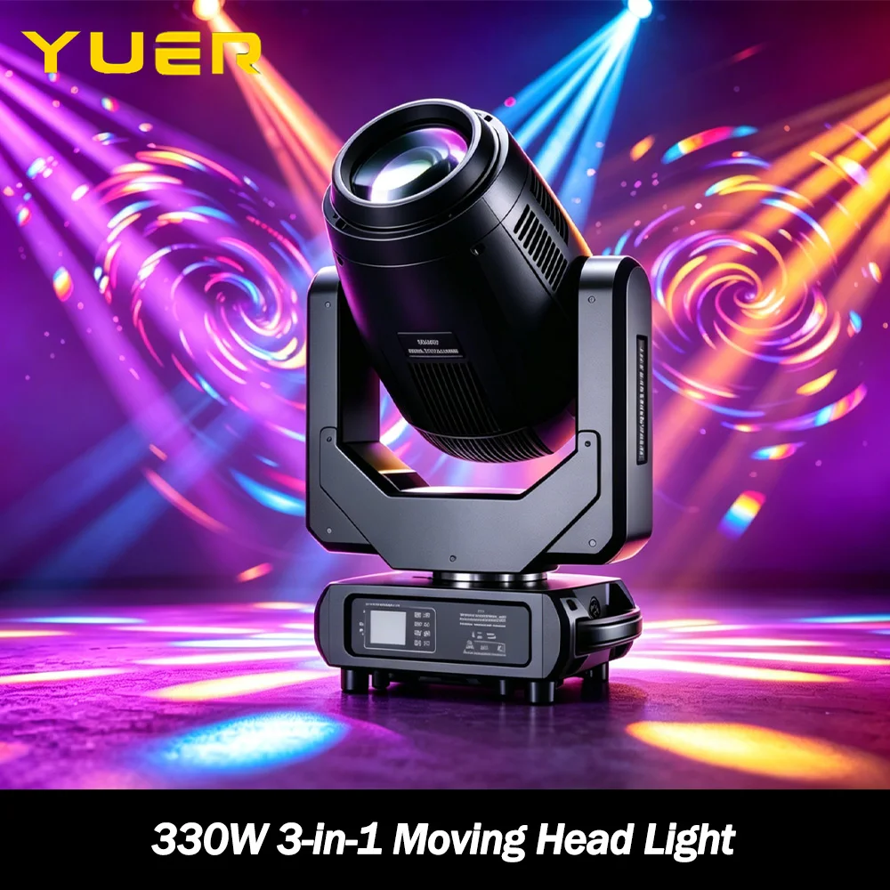 330W RGBW 3-in-1 Moving Head Light for Stage Disco Party KTV DJ Ballroom Color Changeable Lighting Equipment with
