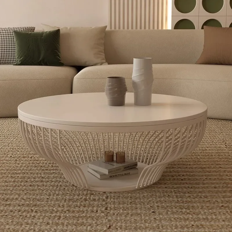 Extendable Round Coffee Table Unique Traditional Minimalist Aesthetic Side Table Set Luxury Stolik Kawowy Living Room Decoration