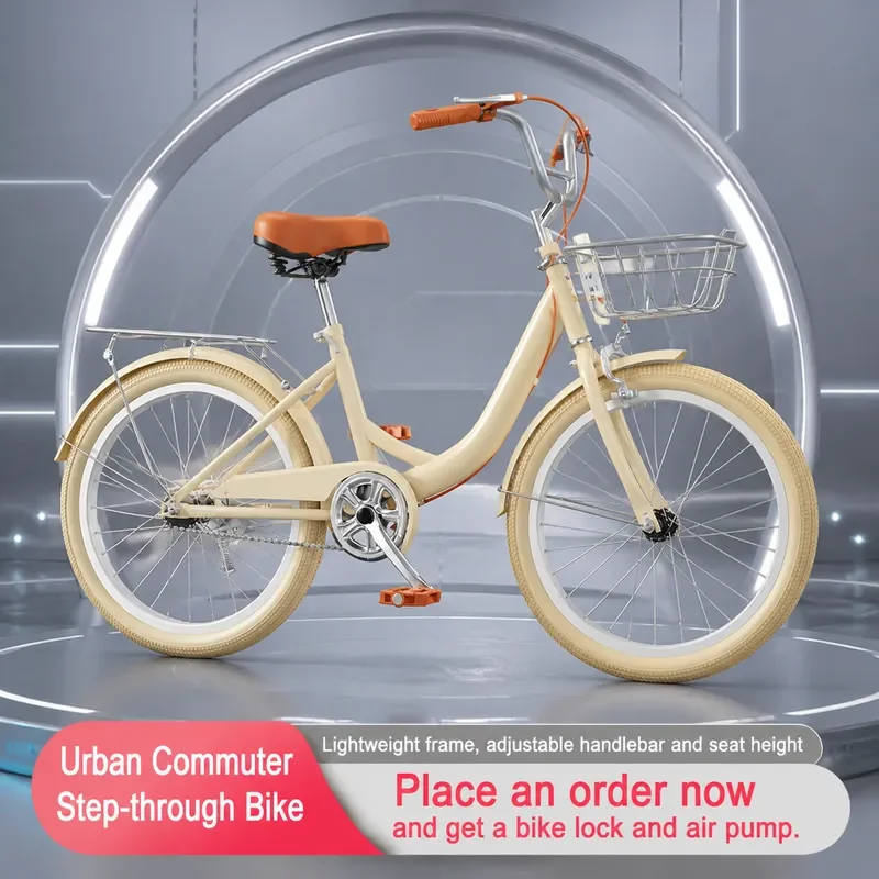 Adult Commuter Bicycle 22 24 26 Inch Lightweight City Bike for College Students Work Transportation