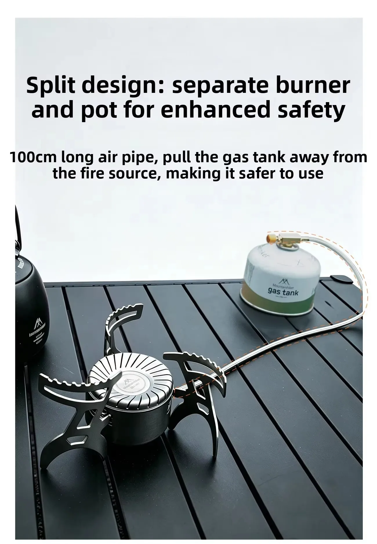 MOUNTAINHIKER Campingkocher 4200W Hochleistungs-Gas-Butan-Kocher, faltbar, tragbar, für Outdoor, Backpacking, Wandern und Kochen – Detail 8
