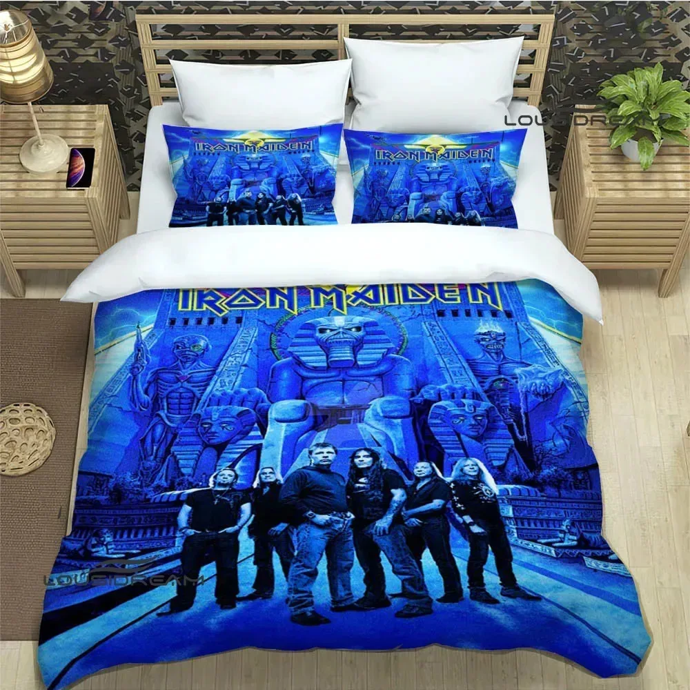 

3PCS Single-sided Exquisite Rock Band I-Irn-M Printed Comforter Bedding Sets Comfortable Bedspreads Comforter Duvet King Gift