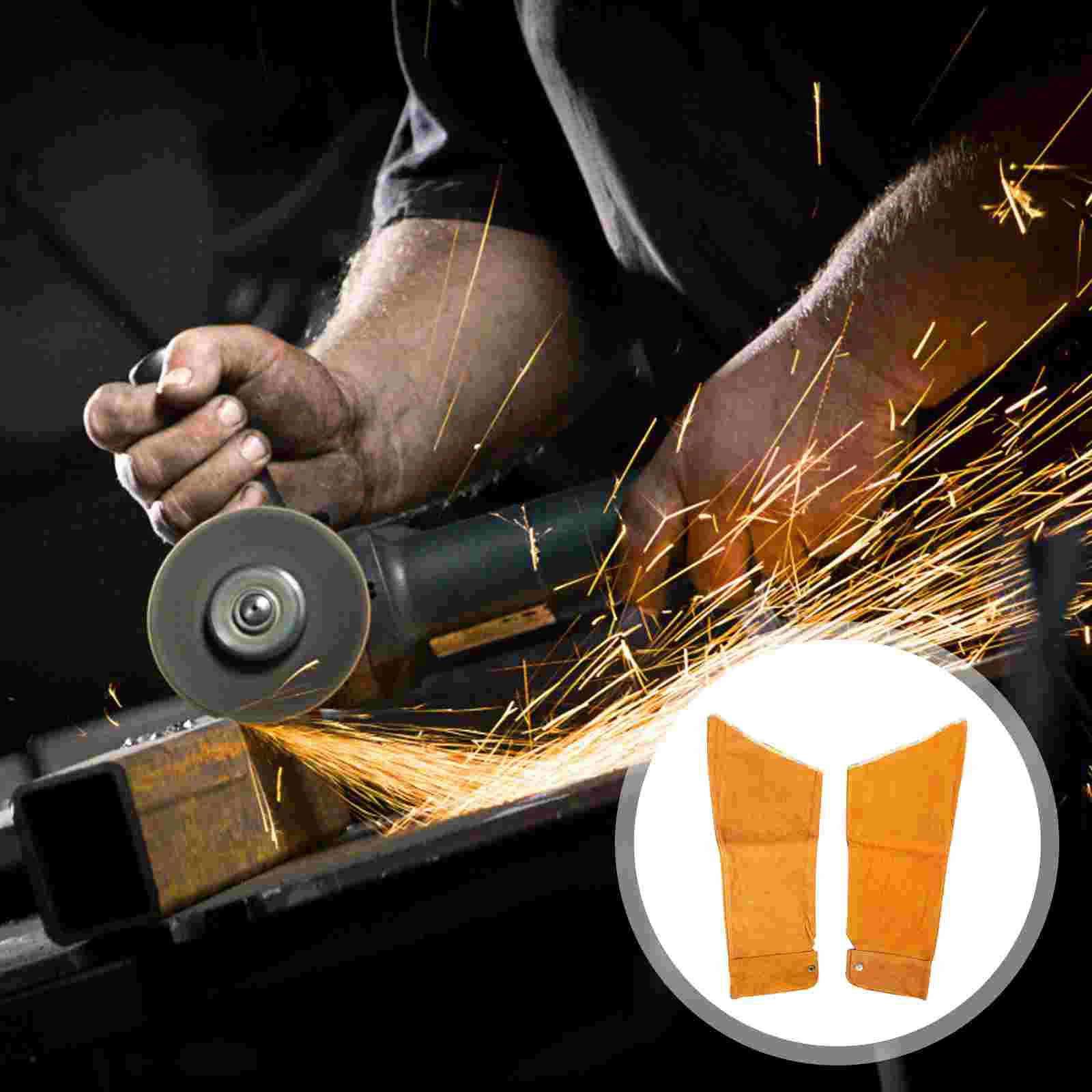 Welder's Sleeves Protection Anti-scalding Tool Arm Guard Two Layers of Cowhide Welding Heat