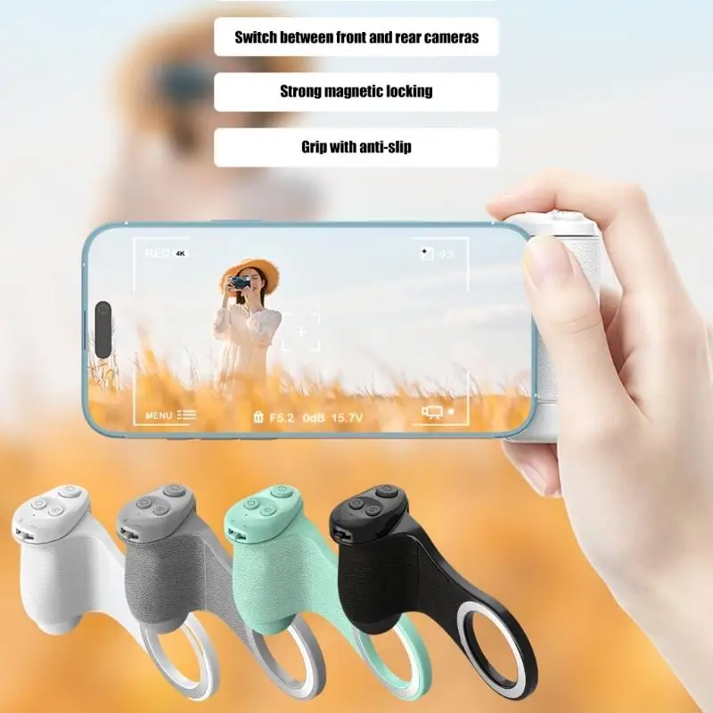 Phone Camera Grip with Wireless Remote, Rechargeable Handle for Portrait Video, Travel Photos, and Daily Use 896C view 5
