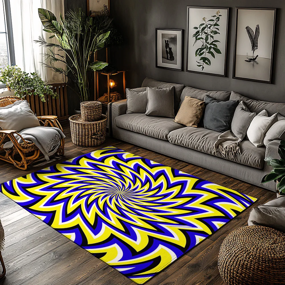 

Tuniu Psychedelic Swirl Abstract Design Rug Mat for Living Room Bedroom Kitchen Decor